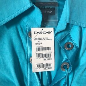 bebe Dresses - Beautiful Light Blue Safari Dress bebe Dresses - Beautiful Light Blue Safari Dress